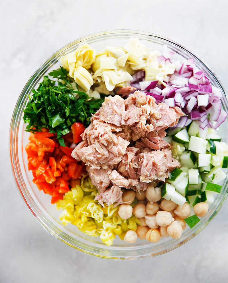 Salad cá ngừ nguyên liệu